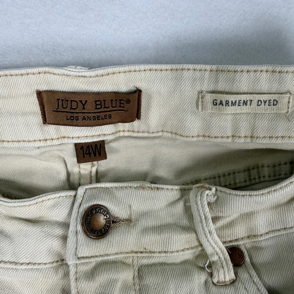 Judy Blue Garment Dyed Jeans 14W Tan Sand High Rise Stretch JB88845 C